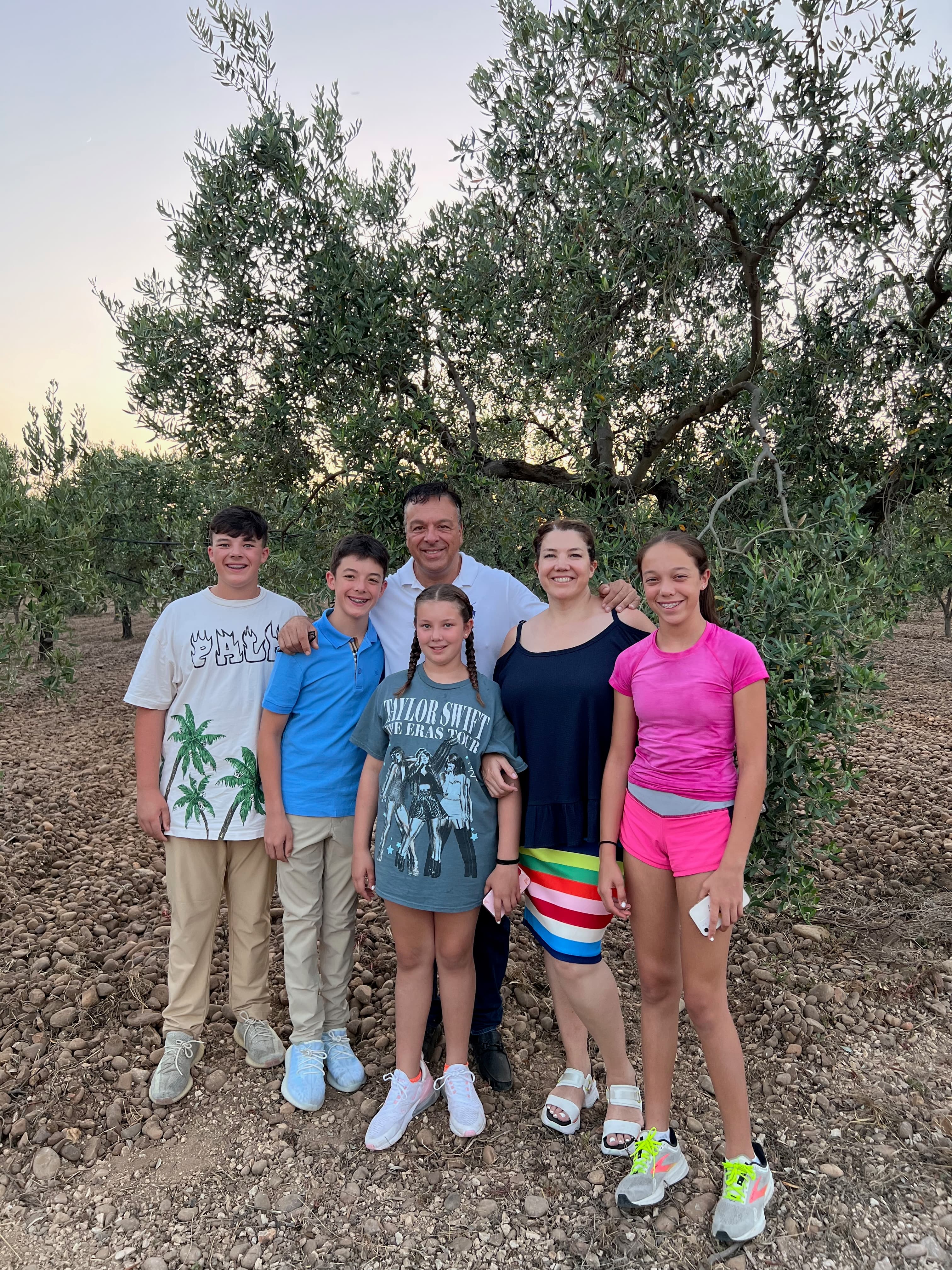 The Russo family at the olive farm in Partanna, Sicily